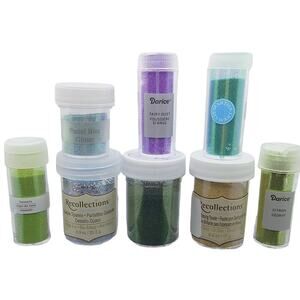 Mixed Lot of Fine Glitter Bottles Variety Brands 8 Containers Colorful DIY Craft